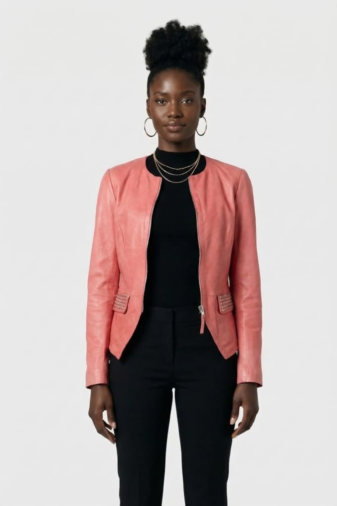 DNA Amsterdam Rimini Pink Red Taglia: 1 | Giacche di pelle Outlet | Donna | Rosa