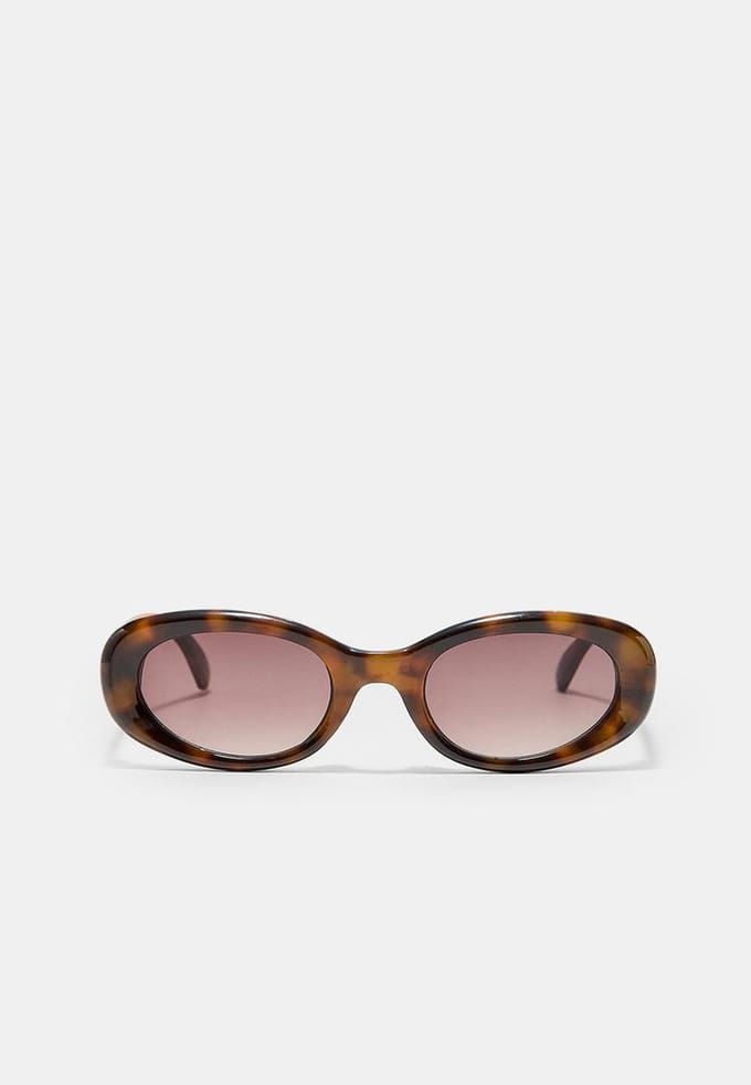 Stradivarius Ovale zonnebril met schildpadmotief  Bruin OS