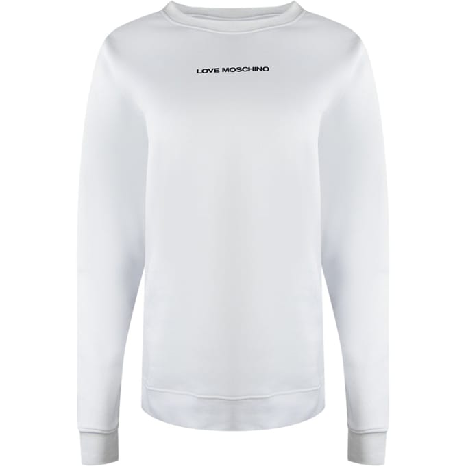 Love Moschino Small Logo White Sweatshirt