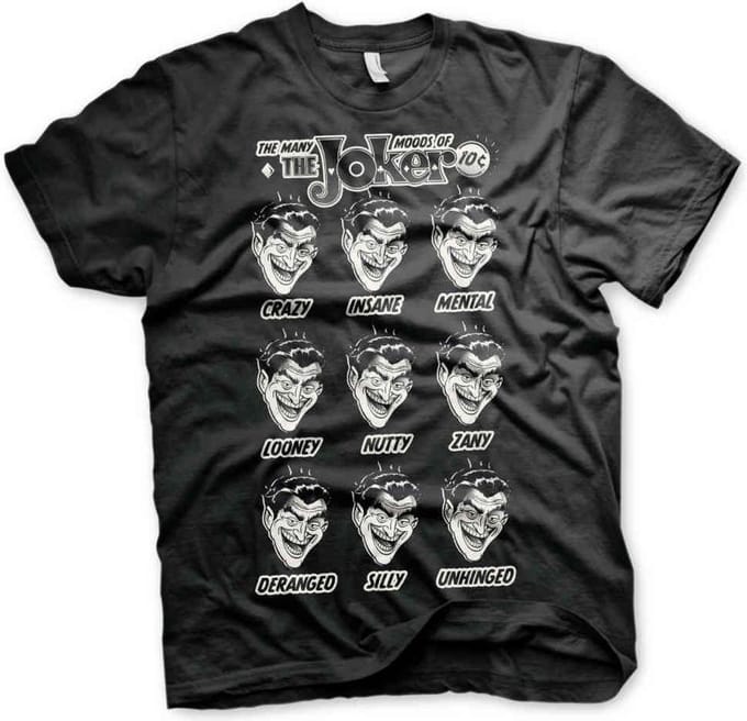 DC Comics Batman Unisex Tshirt -4XL- The Many Moods Of The Joker Zwart