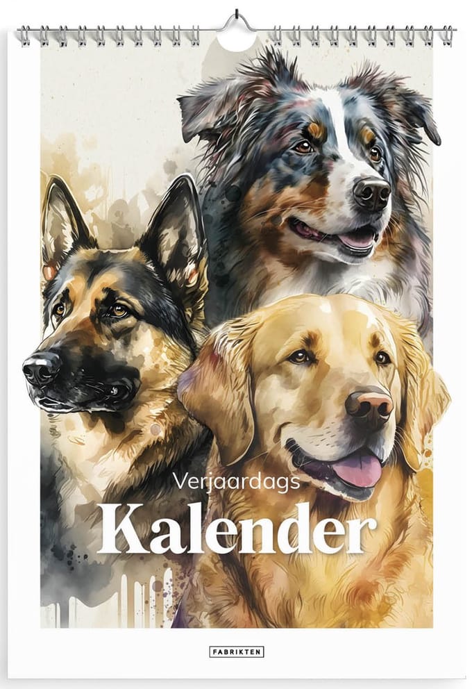 Fabrikten Verjaardagskalender Honden - A4 - Hondenrassen