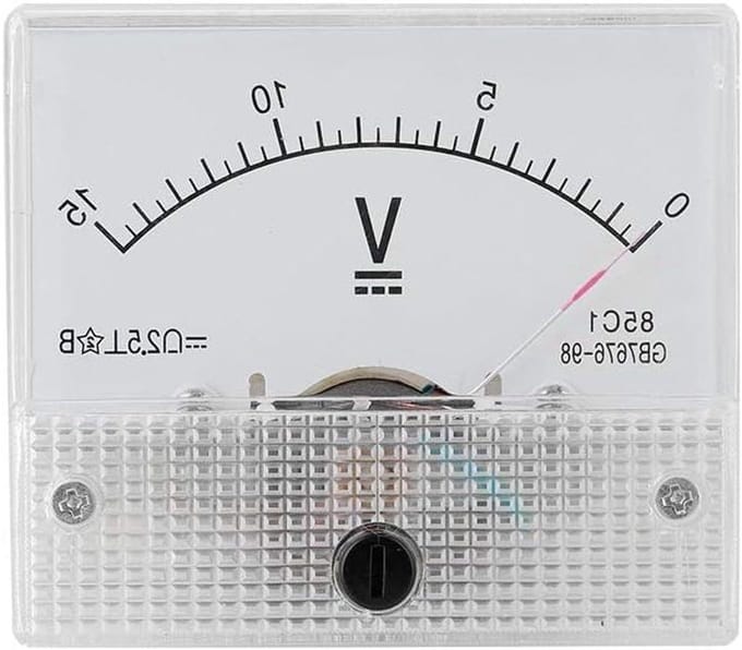 Stroomvoltmeter - Paneelmeter - Experimenten uitvoeren - Analoge meting - DC 0-15V - Zwart