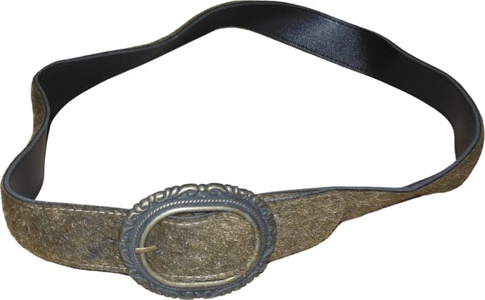 Dames riem met vacht-patroon taupe