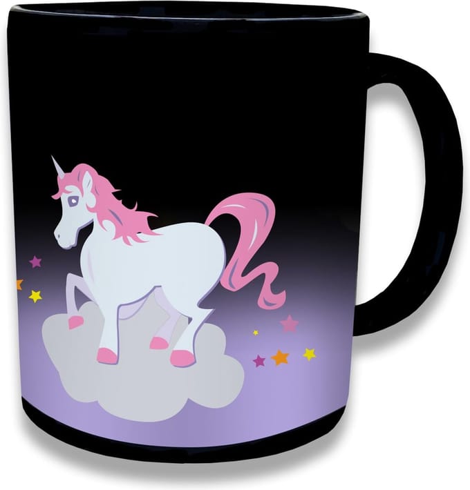 Tasse Einhorn Farbwechsel 300ml schwarz