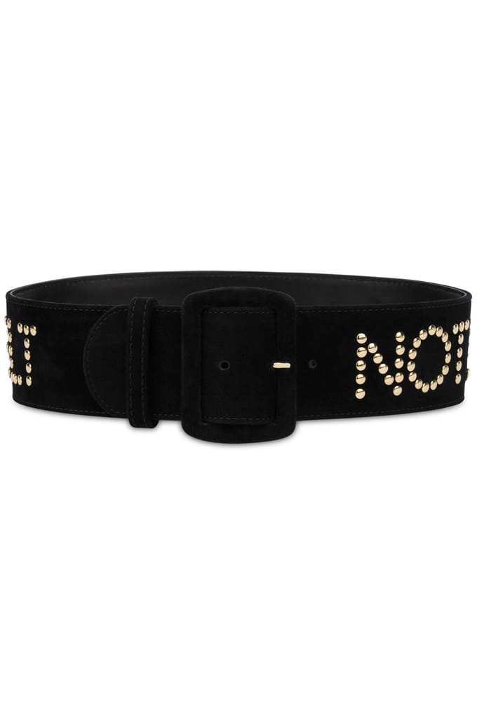 Moschino Suede Belt Not Just A Pretty Belt Black Maat: 40 | Riemen Outlet | Dames | Goud