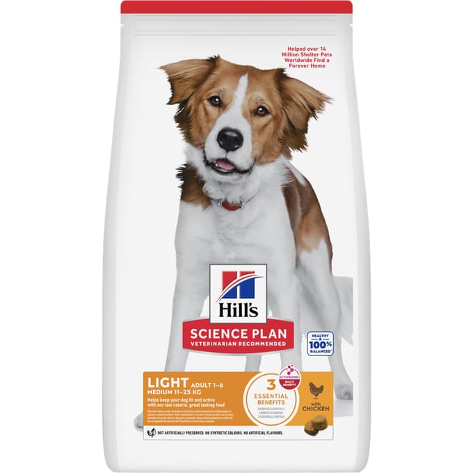 Voordeelpakket: 2 zakken Hill's Science Plan Adult Adult 1-6 Light Medium met Kip (2 x 14 kg)