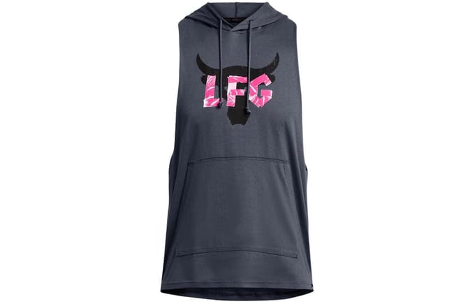 Sweat à capuche sans manches graphique Under Armour Homme Project Rock LFG M gray