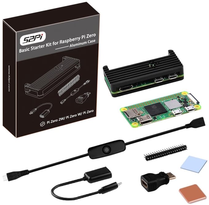 Dailygoody - Raspberry Pi Zero 2 W Starter Kit - Raspberry Pi Kit - Inclusief behuizing - Compact formaat - Perfect voor hobbyisten - Eenvoudig aan te...
