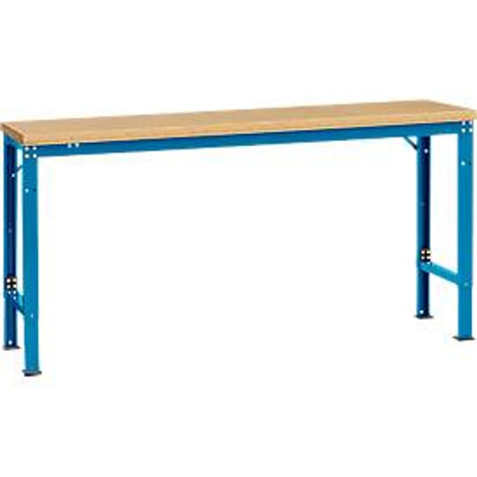 Manuflex basistafel UNIVERSAL Speciaal, 1750 x 800 mm, multiplex natuur, lichtblauw