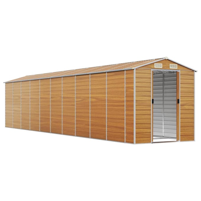 vidaXL - Tuinschuur - 191x895x198 - cm - gegalvaniseerd - staal - lichtbruin