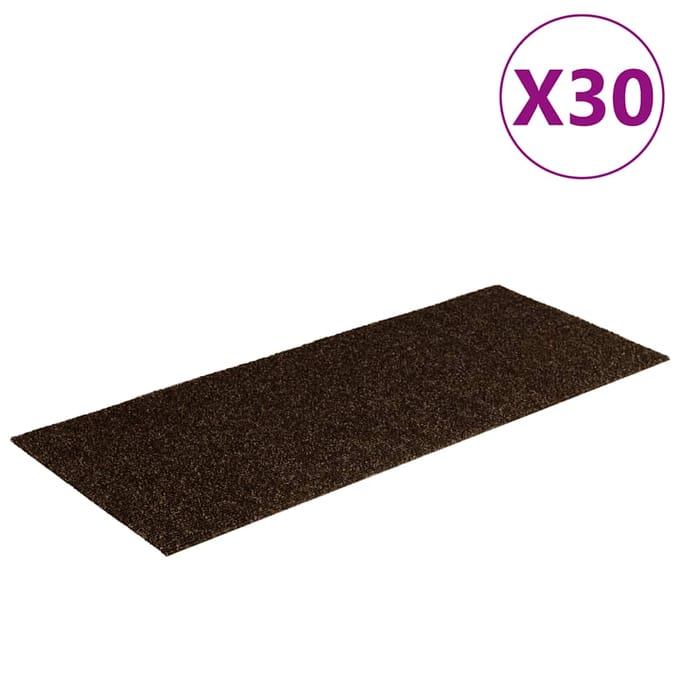 vidaXL - Trapmatten - zelfklevend - 30 - stuks - 60x25 - cm - bruin - rechthoekig