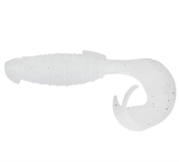 Keitech Flapper Grub 4 (10 cm) Softbait - 8 stuks Silver Pearl Glow 024