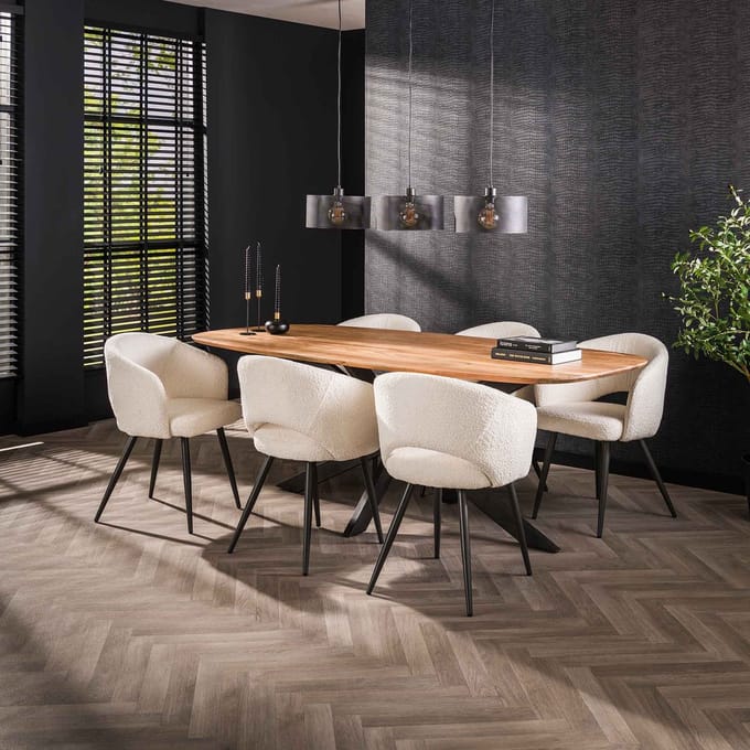 Dimehouse Deens Ovaal Eettafel Tavon Acaciahout 180x95 cm - Hout - Scandinavisch & Basic - Deens ovaal