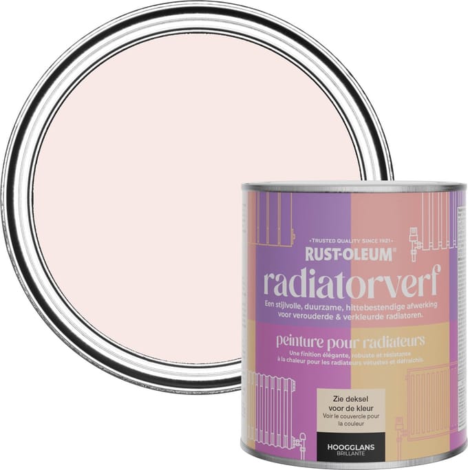 Rust-Oleum Roze Radiatorverf Hoogglans - Porselein Roze 750ml