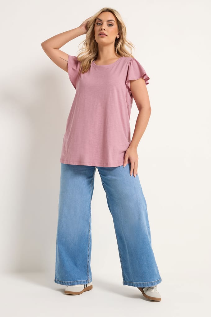 Yours Roze Top Met Ruches Size 42