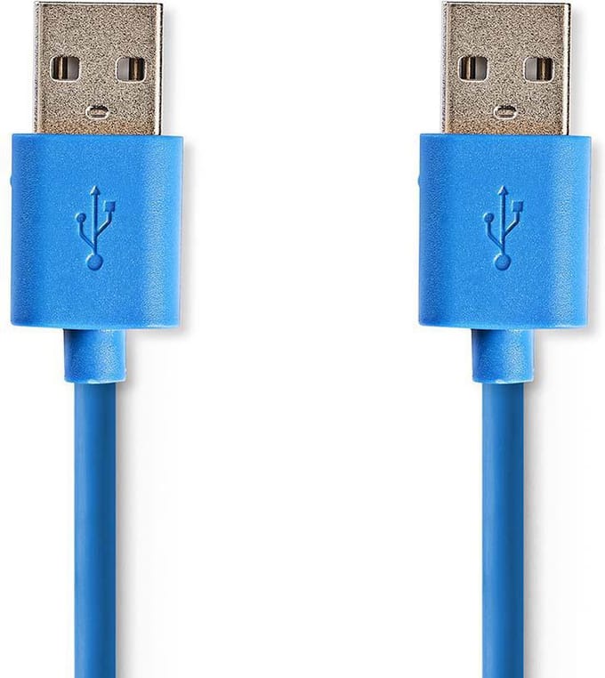 USB-Kabel | USB 3.2 Gen 1 | USB-A Male | USB-A Male | 5 Gbps | Vernikkeld | 5.00 m | Rond | PVC | Blauw | Polybag
