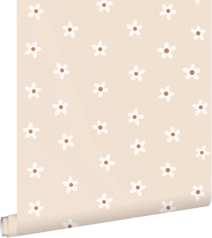 ESTAhome behang madeliefjes beige - 53 cm x 10.05 m - 131112