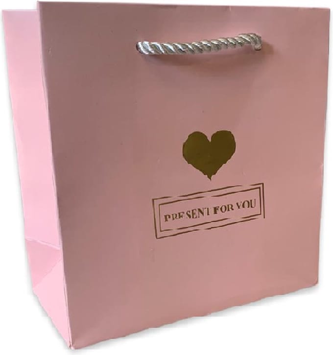 Cadeautasje - Roze - Present For You - 14.5x14x7cm
