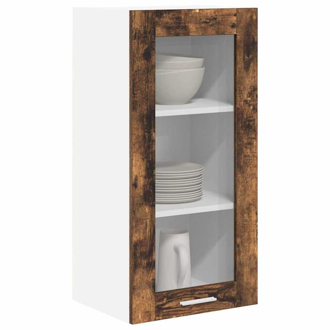 vidaXL Hangkast 2 pcs Rook Eiken 40 x 31 x 80 cm Bewerkt hout