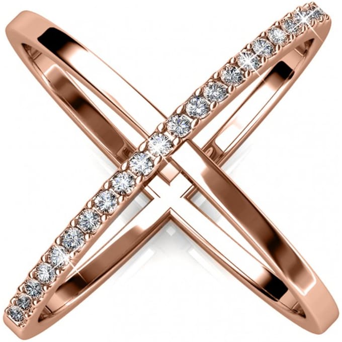 X Duo ring - Oostenrijks kristal