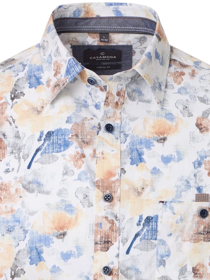 CASAMODA Casual Fit Heren Overhemd Met Print 126130340-100 - L