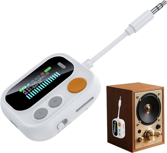 Draadloze Audio Zender Ontvanger - Bluetooth Adapter - Muziek Streamen - Kleurendisplay met songteksten