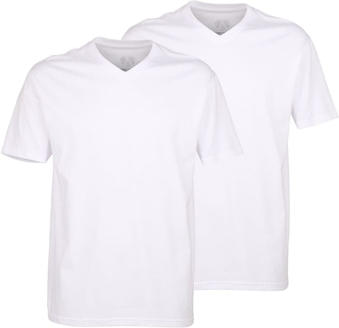 CECEBA Maverick American heren T-shirt - 2-pack - V-hals - Wit