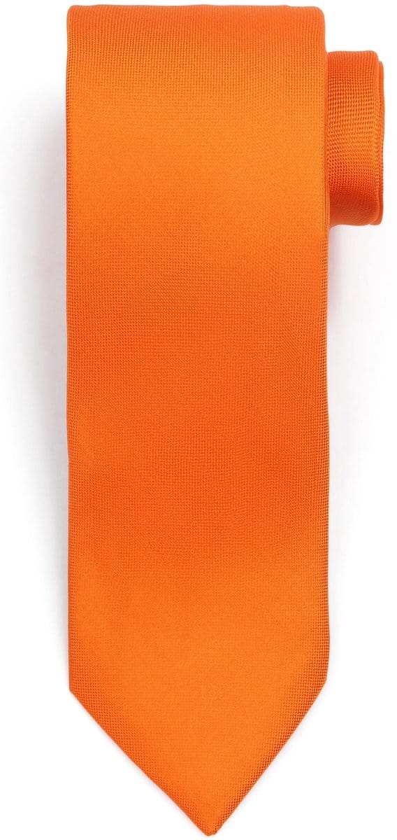 Suitable zijden stropdas Oranje - Effen - Heren das