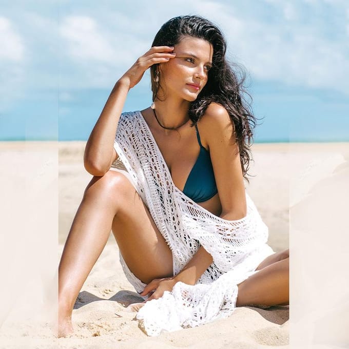 Lente Nieuwe Dames Trui Pullover Lang Hol Strandrok Bikini Badpak Blouse Dames One Size zwart