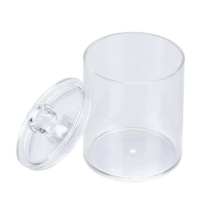 Transparante ronde wattenstaafjeshouder, acryl wattenstaafjeshouder, opbergcontainer en organizer white