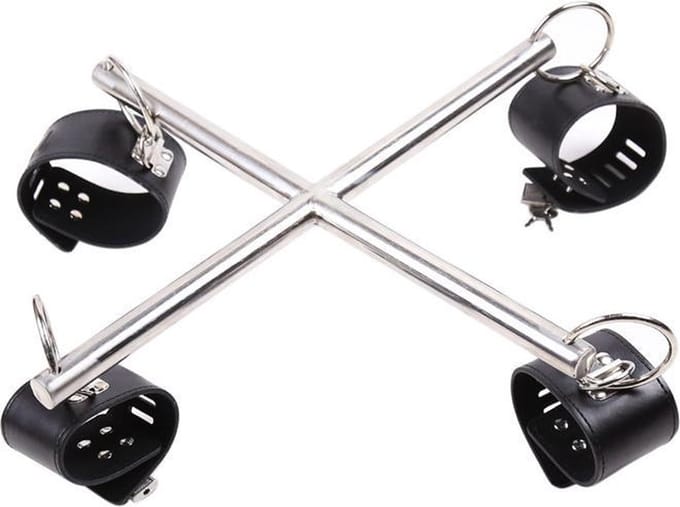 BDSM spreader bar / spreidstang verstelbaar met 4 handboeien Cimejo®