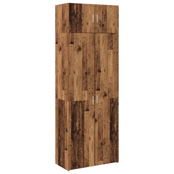 vidaXL - Opbergkast - 2 - st - Oudhout - 80 - x - 42,5 - x - 225 - cm