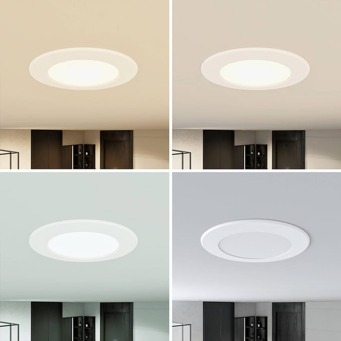 Prios LED inbouwspot Rida, wit. Ø 12 cm, CCT, IP44
