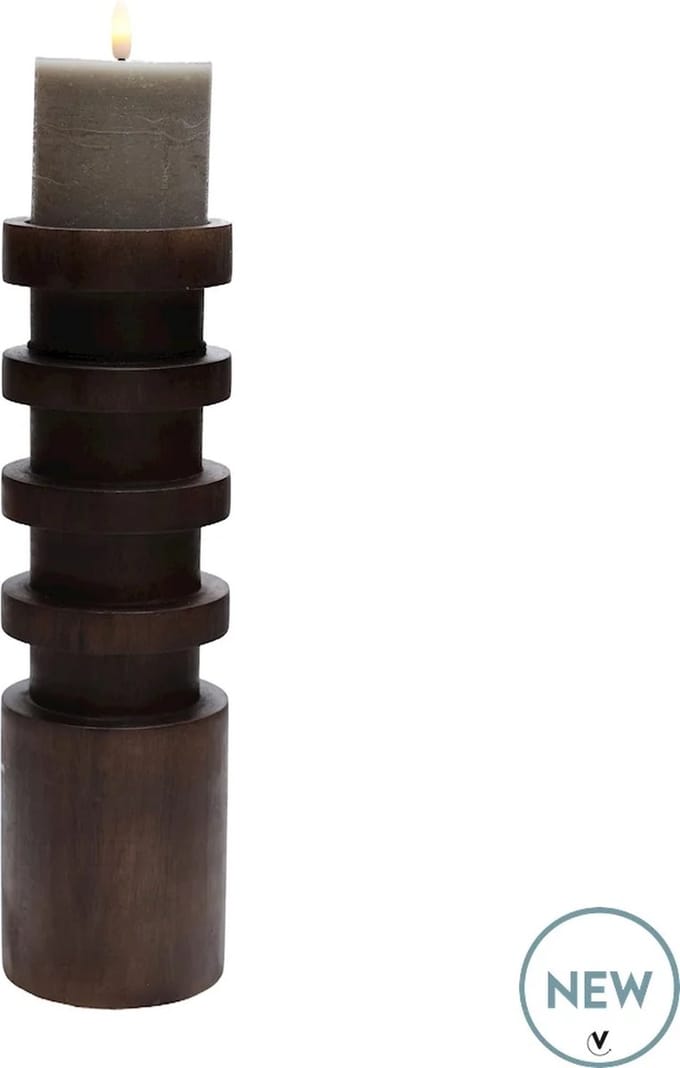 Kandelaar Vail | Large | walnut | Ø10 x H33 cm