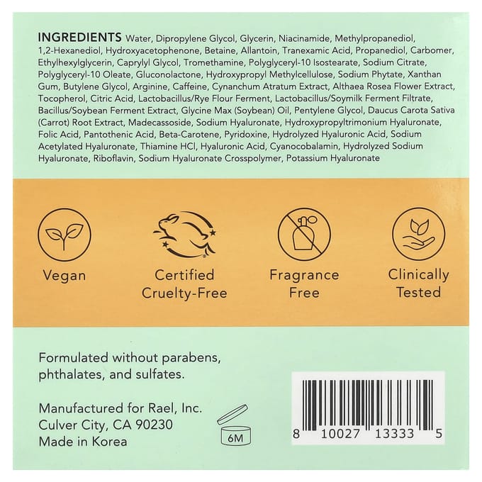 Rael, beauty, miracle clear, brightening carotene pads, 70 pcs. orange