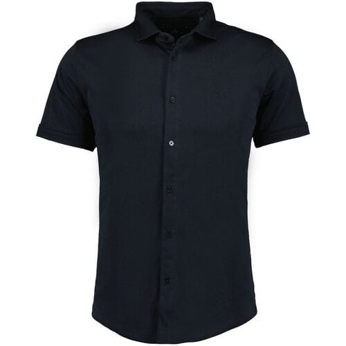 Ragman Overhemd Soft Knit Easy Care Short Sleeve Solid Color Zwart / male