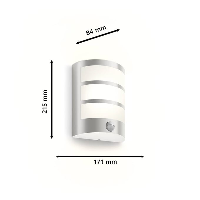 Philips LED Python 8720169263772 LED-buitenlamp met bewegingsmelder (wand) LED 3.8 W RVS