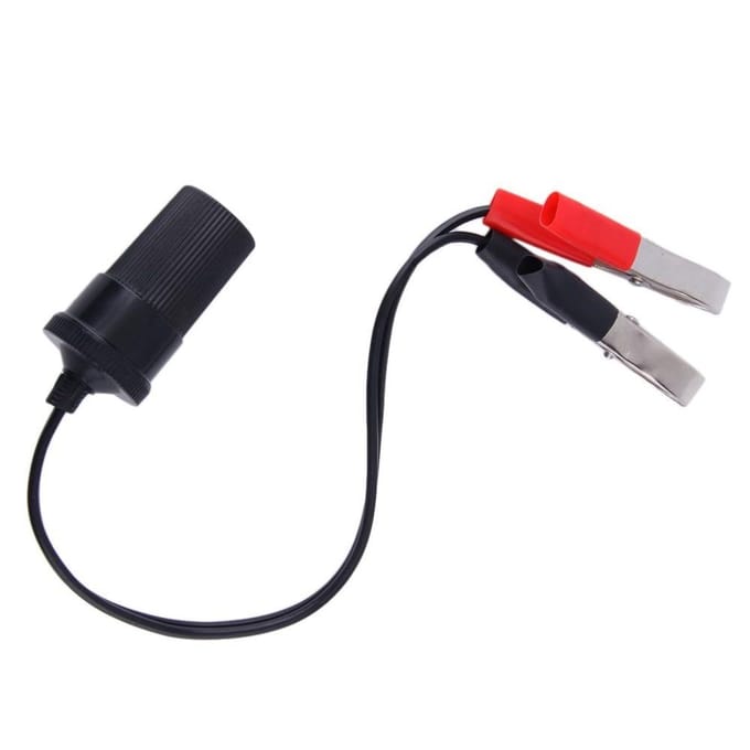 12v Auto Accu Terminal Clip-on Sigarettenaansteker Stroomaansluiting Adapter Klem black
