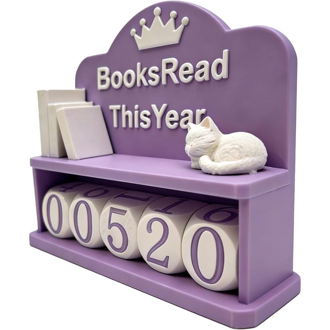 BoekenGelezenDitJaar Teller Visuele Leesregistratie Compacte Plastic Boek Tracker Boekenplank Decoratie voor Cadeau Paars blue