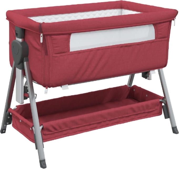 Babybox met matras linnen rood