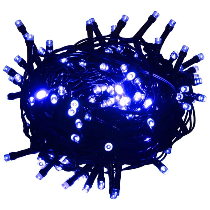 vidaXL - Lichtslinger - met - 150 - LED's - 15 - m - PVC - blauw