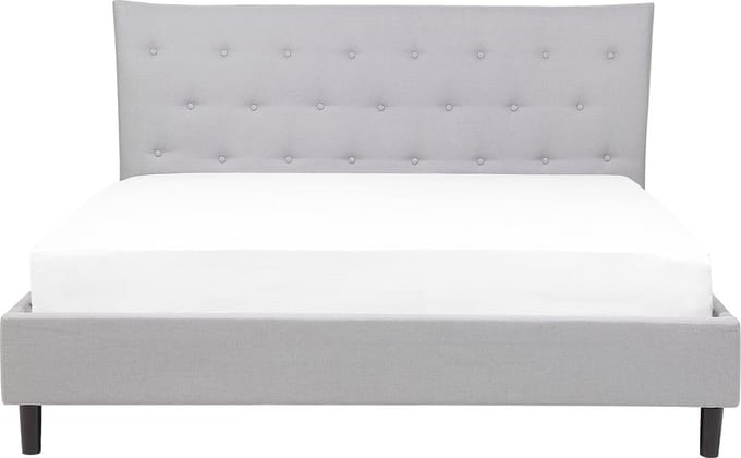 SAVERNE - Tweepersoonsbed - Lichtgrijs - 140 x 200 cm - Polyester