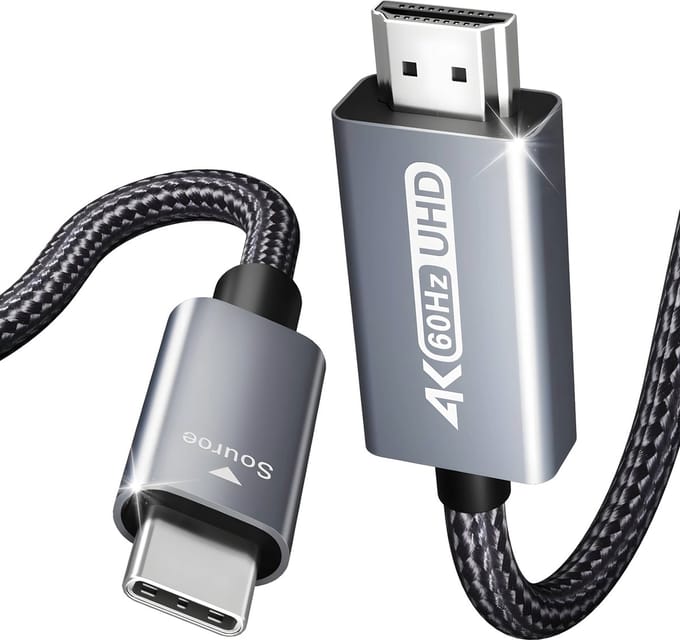 USB C naar HDMI Kabel - 2 Meter - 4K Ultra HD 60HZ - Geschikt voor Apple MacBook, iPhone 15, Samsung - USB-C naar HDMI Adapter
