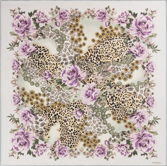 ROECKL sjaal Blooming Wilderness Scarf Multi Cashmere kleurrijke