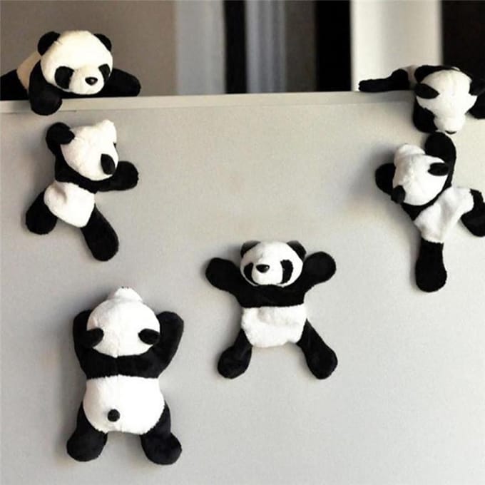 Leuke Cartoon Zachte Pluche Panda Magneet Koelkast Sticker Kid Puzzel Speelgoed Cadeau Mode Home Decor 5Pcs