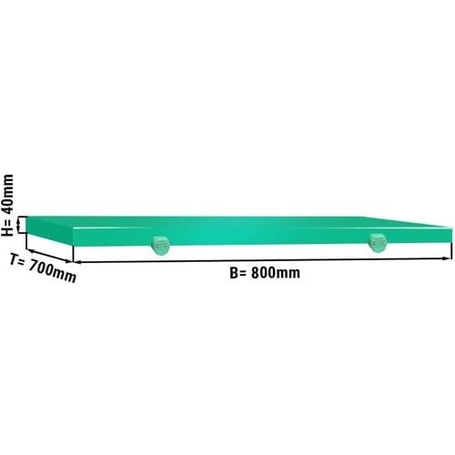 GGM Gastro Snijplaat voor werktafel - 800x700mm - Dikte: 40mm - HACCP-conform - HDPE 500 - Groen - Antislipvoetjes - Vaatwasmachinebestendig groen