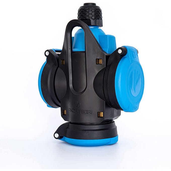 Power Solid 3-Wegs aardingsophanging IP54 Zwart/Blauw (Europese Stekkerdoos) - PWC163VB