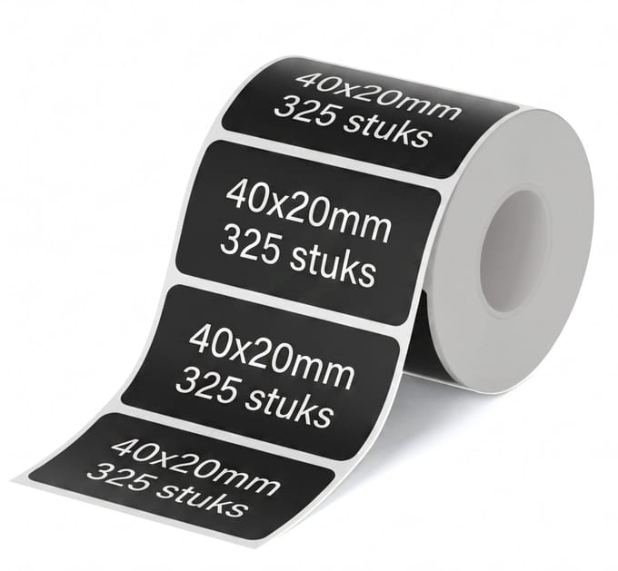 Niimbot - Labels/Etiketten M2 - 40x20mm - 325 vellen - Mat Zwart