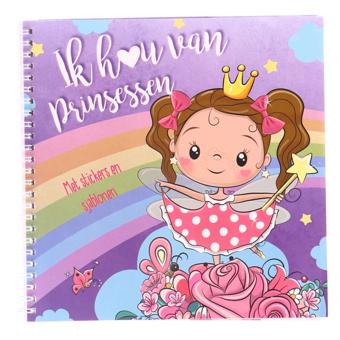 Mondikaarten Sticker and Template Book I love Princesses