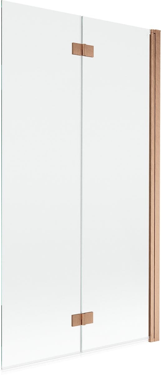 Mexen Mist douchewand 2-delig rechts 100 x 150 , transparant, geborsteld koper - 8A9-100-002-65-00-P